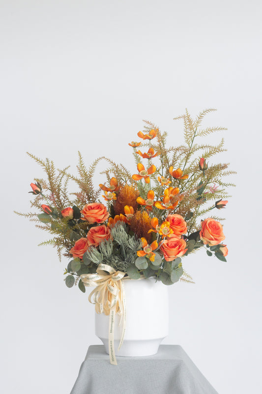 Amber Bloom Artificial Floral Arrangement
