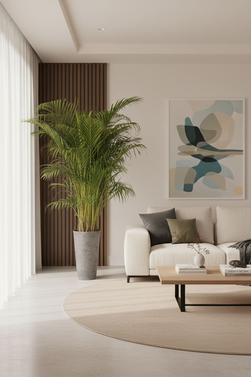 Areca Palm in sophisticated living space