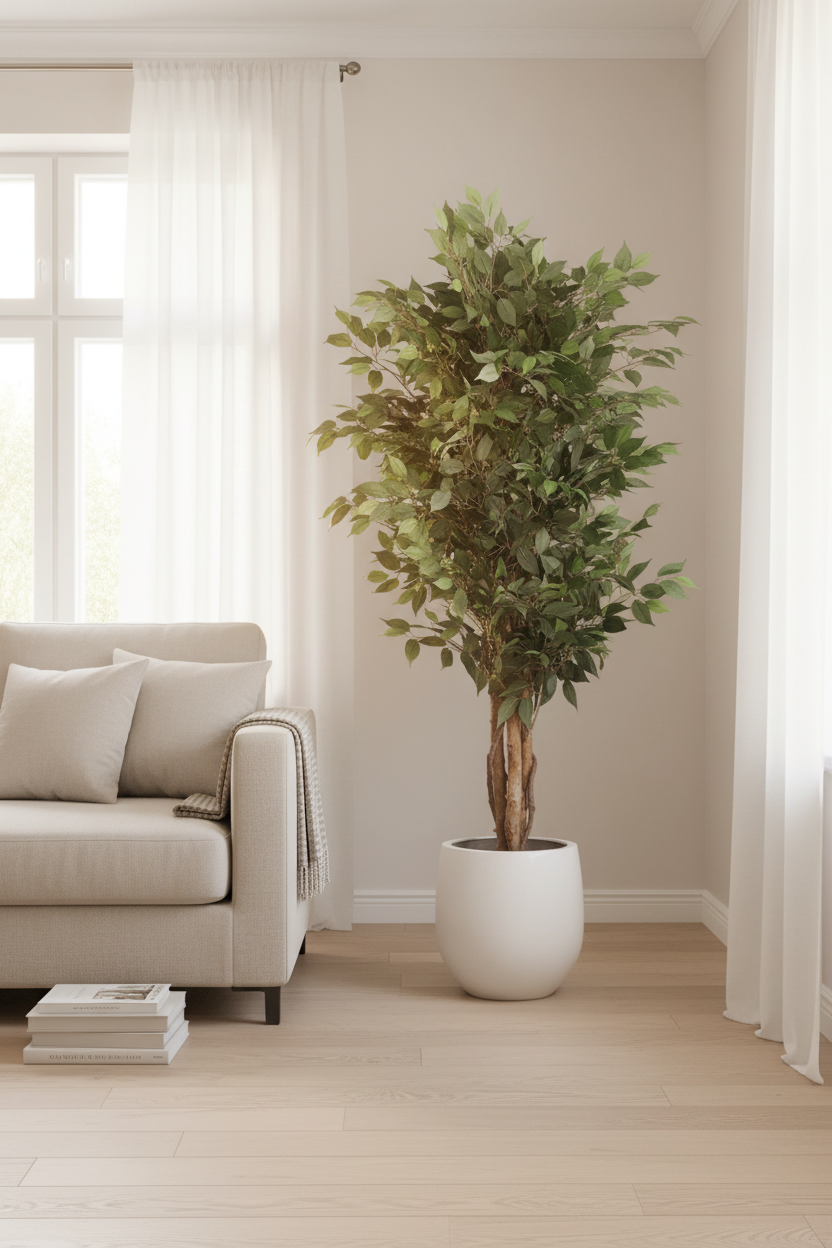 Faux Fig Tree – Living Room Setting