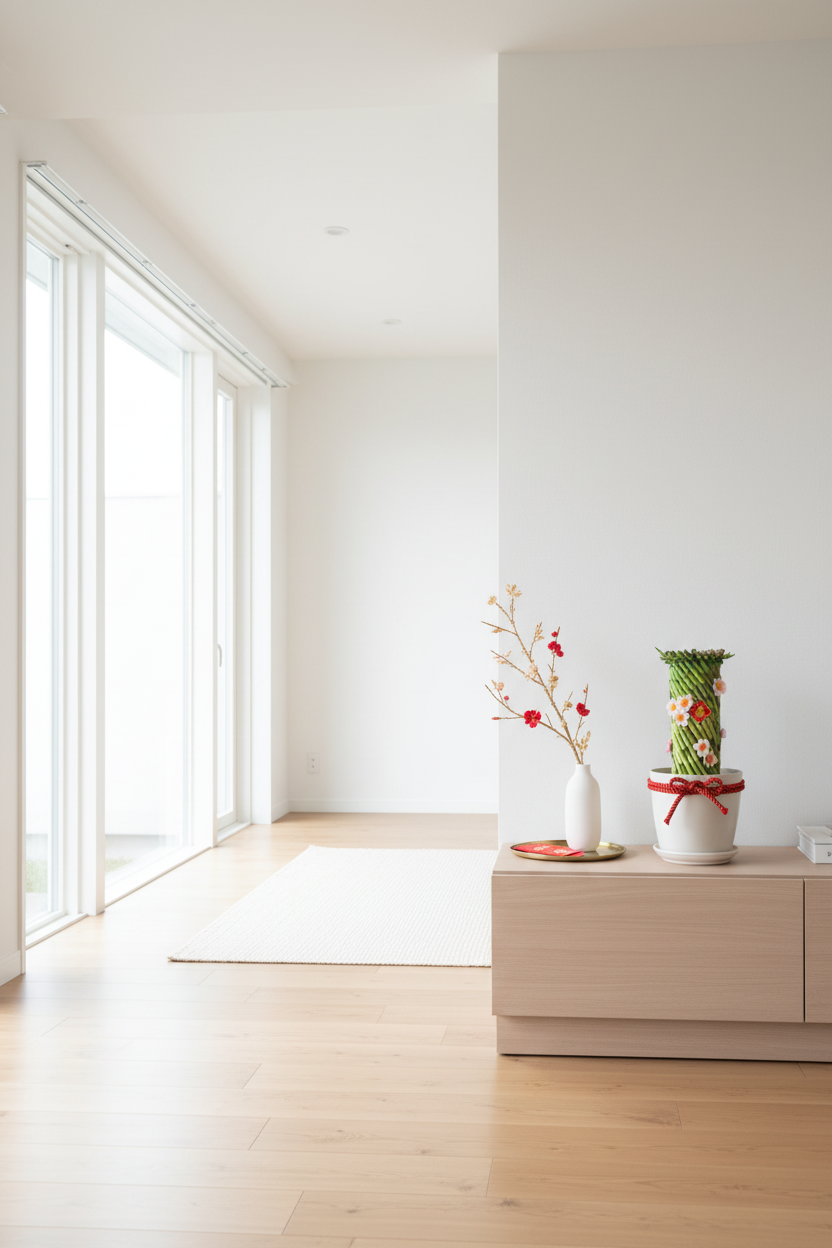 Lucky Twist Bamboo positioned right in contemporary interior