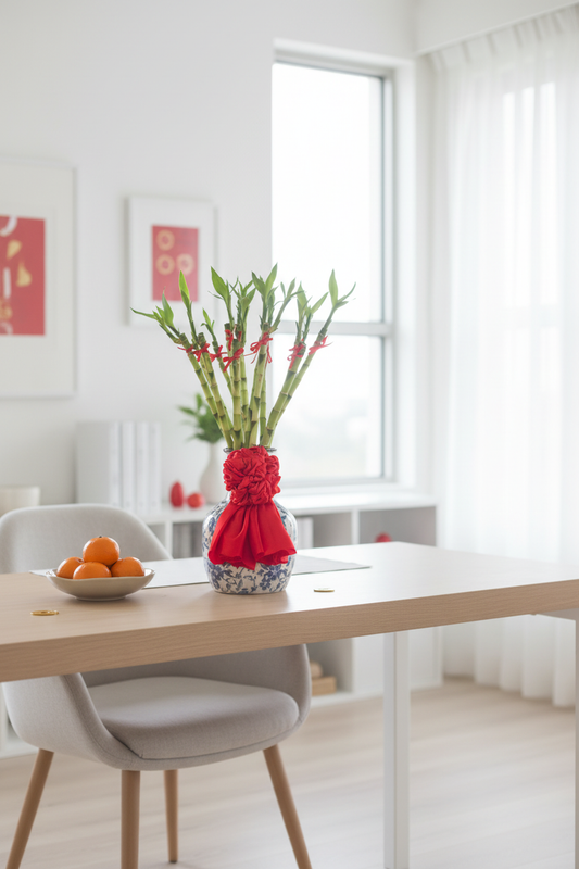 Prosperous Lucky Bamboo in workspace