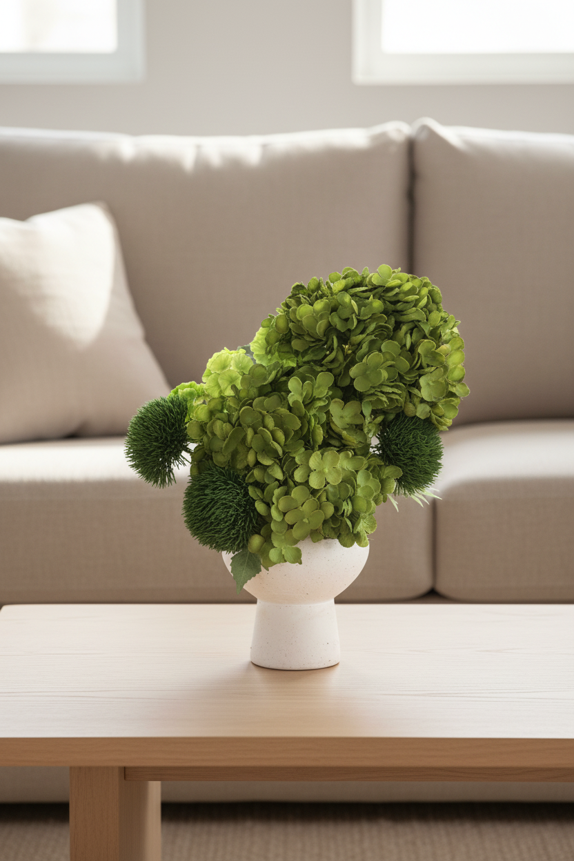 Sage Green Hydrangea - Living Room